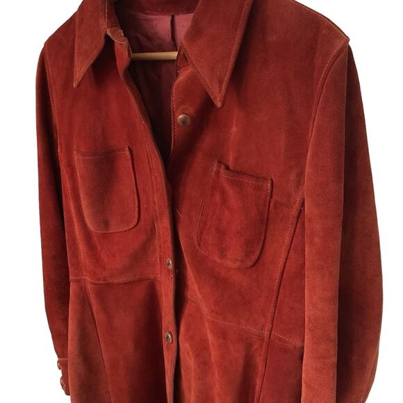 Vintage suede‎ jacket 70’s rust red - Picture 7 of 12